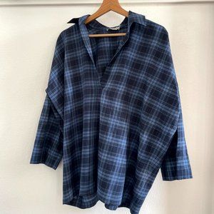 Blue Plaid Vince Shirt Size Medium